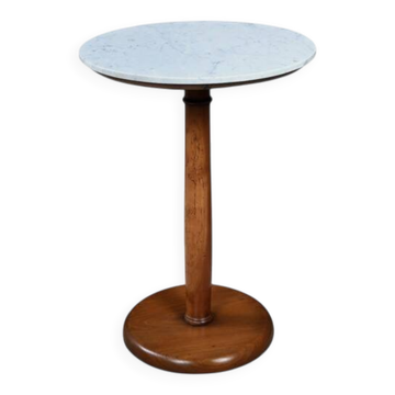 Walnut and marble gueridon, Restoration style – early 20th century