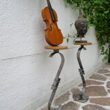 Pair of steel and oak selets