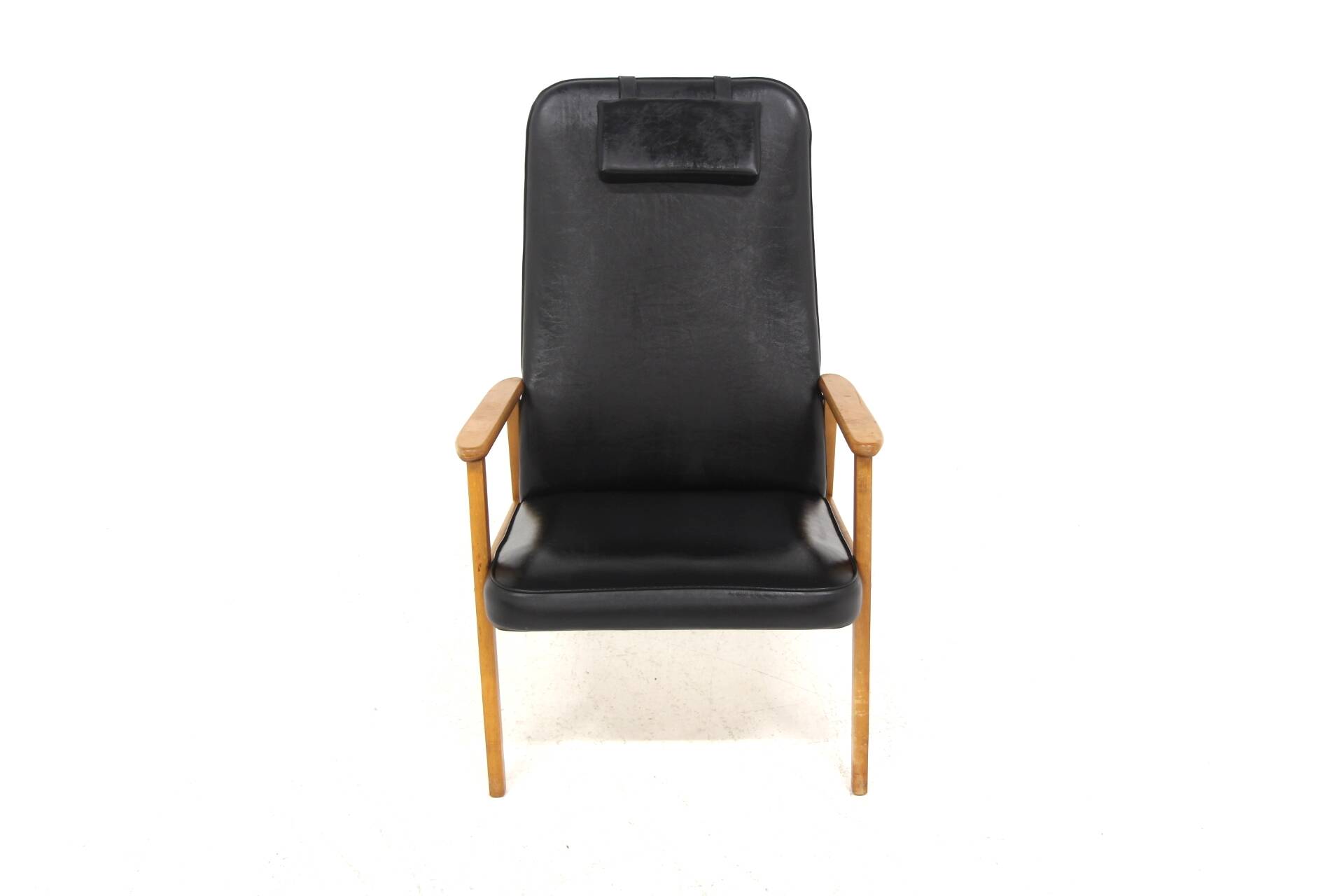 Scandinavian faux leather armchair, Sweden, 1960