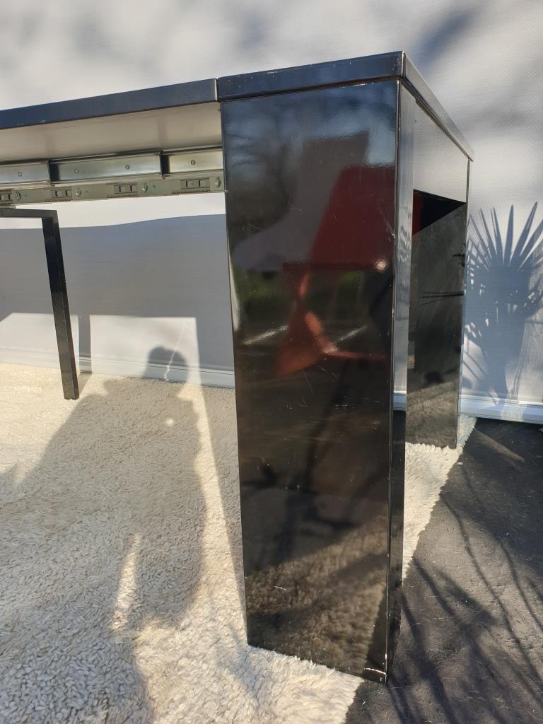 Table with extendable mechanism XXL black lacquer