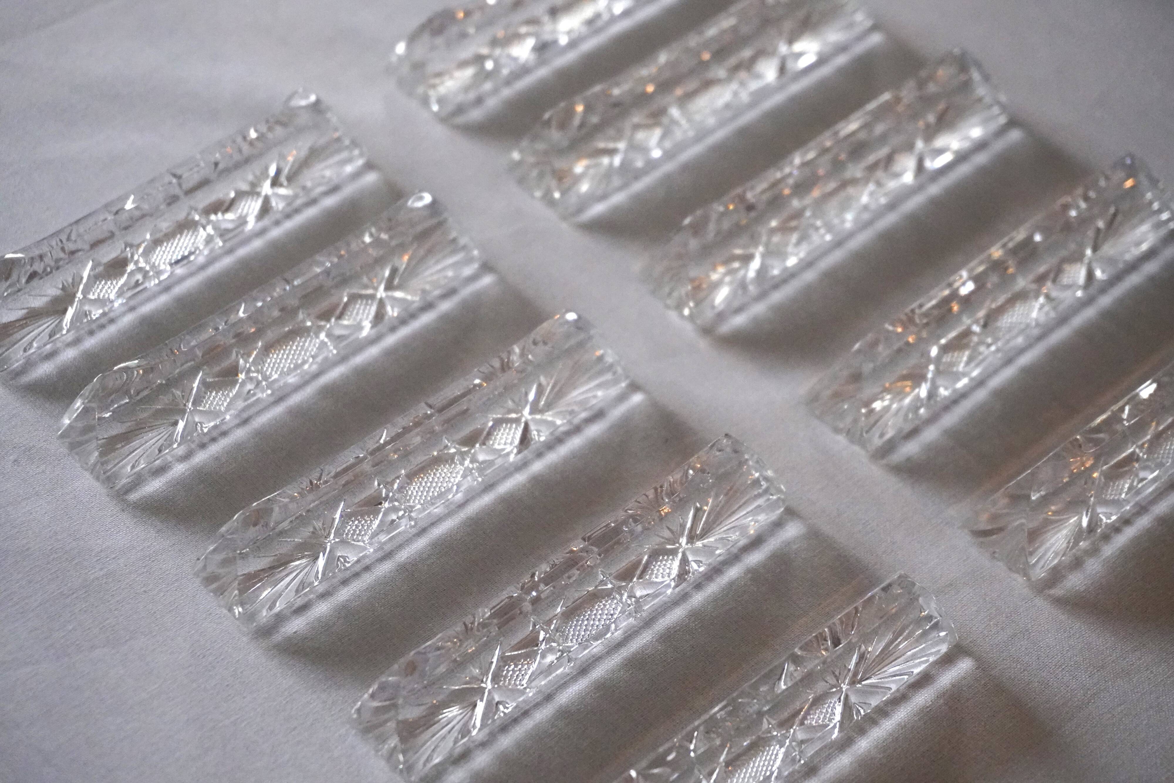 Set of 10 crystal knife rests