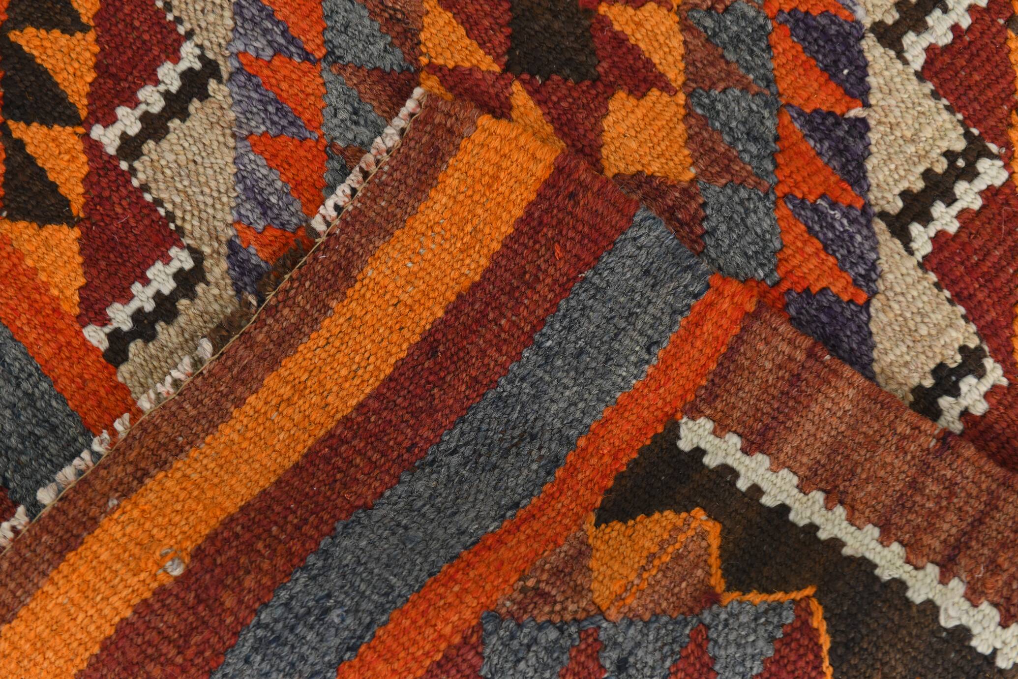 3x10 Red & Blue Kilim Runner Rug, 82x295Cm
