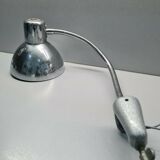 Lamp with vice attachment workshop desk flexible chrome metal