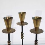 Swedish metal and brass candle holder by Nils Johan 1970