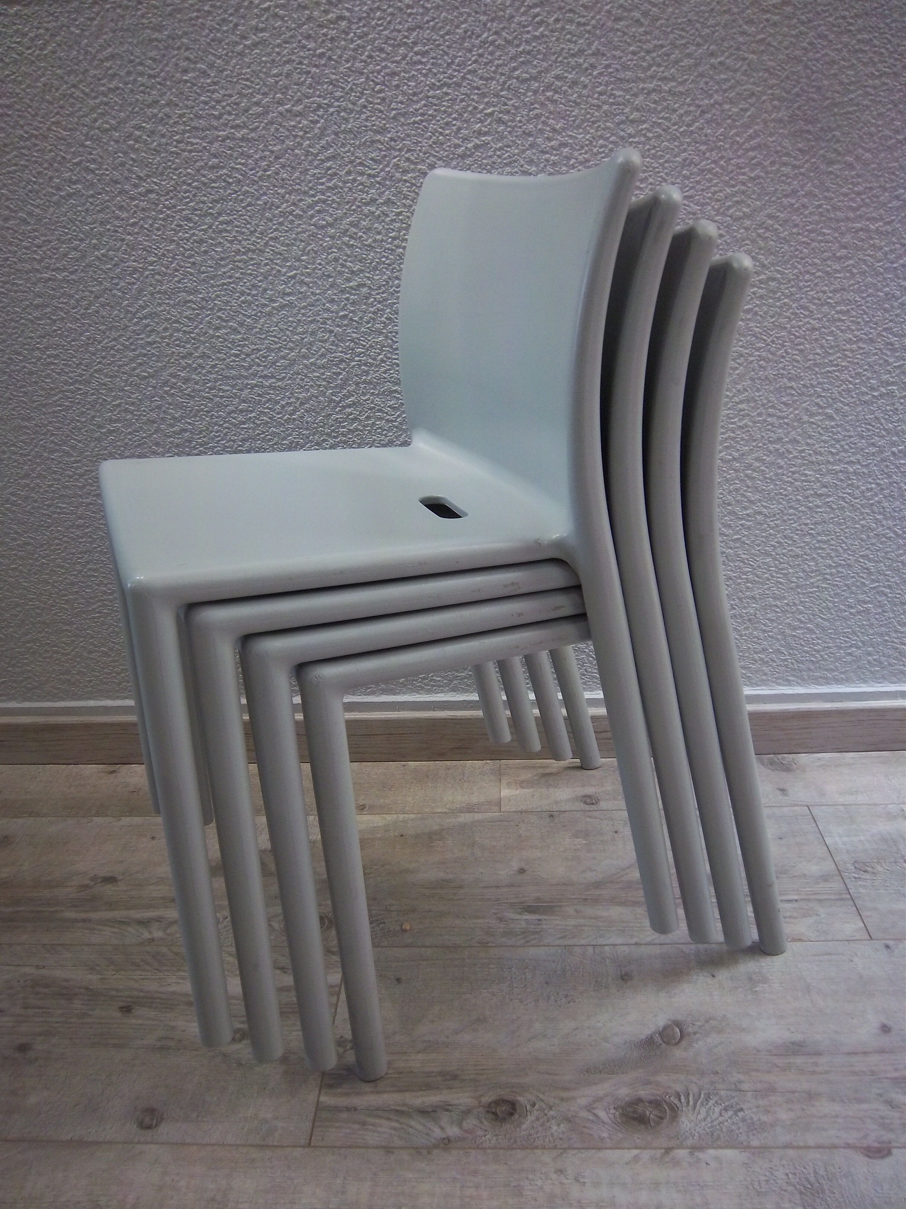 Set of 4 chairs thermo formed Jasper Morrison "Air Chair" Italy Seventies