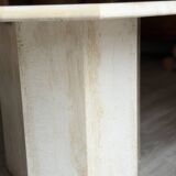 Postmodern octagonal coffee table in Italian travertine, 1970.