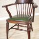 Early-20th Century Beech Desk Chair with Leather Seat, 1950s