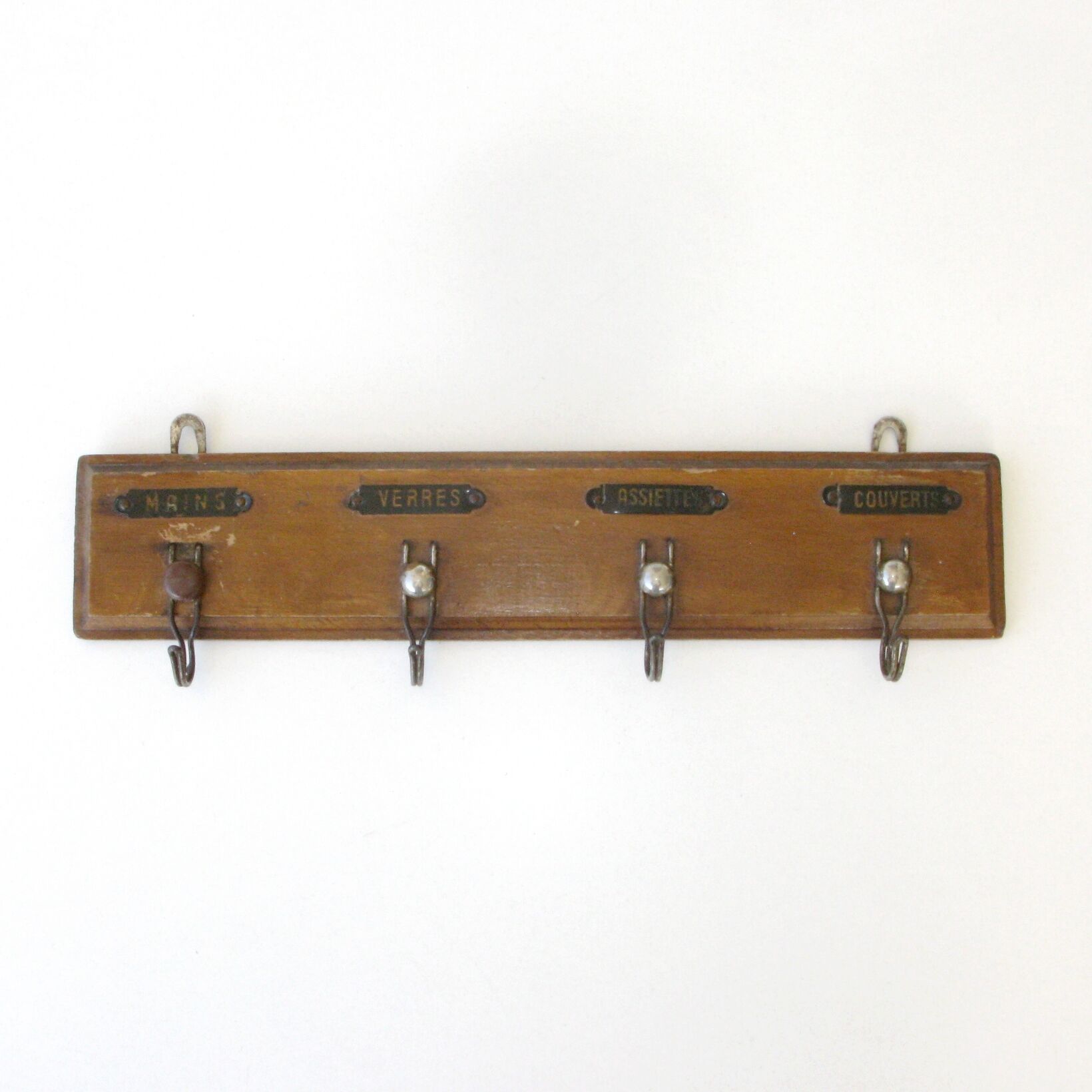 Old hanging wooden tea towels