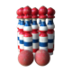 Old vintage wooden bowling game triclore plus two balls