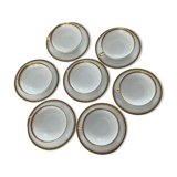Set of 6 cups and sub-cups in Limoges porcelain