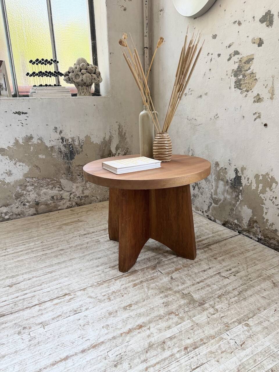 Constructivist gueridon 1950 mahogany