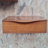 Pair of teak hanging bedside tables