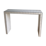 Tile console ceramic mosaic white black