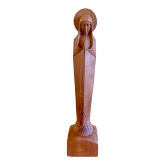 Sculpture en bois représentant la Vierge Marie