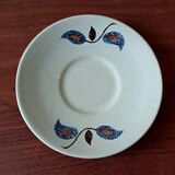 Vintage floral pattern stoneware coffee set, Saint-Amand Sologne earthenware