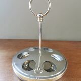 6 shot glasses on vintage metal support