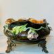 Cache pot, jardinière Napoleon III époque XIXe en barbotine et bronze