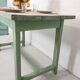 Table de ferme pieds patinés verts