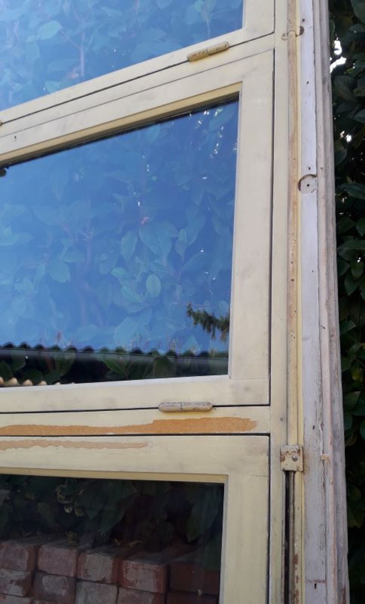 Verrière bois 3 fenêtres à soufflet et abbatant