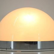 Unique set of six large Bauhaus chrome ceiling lamps/flush mounts, 1940s