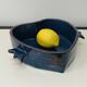 Small "Heart" dish or large blue glazed ceramic catchall.