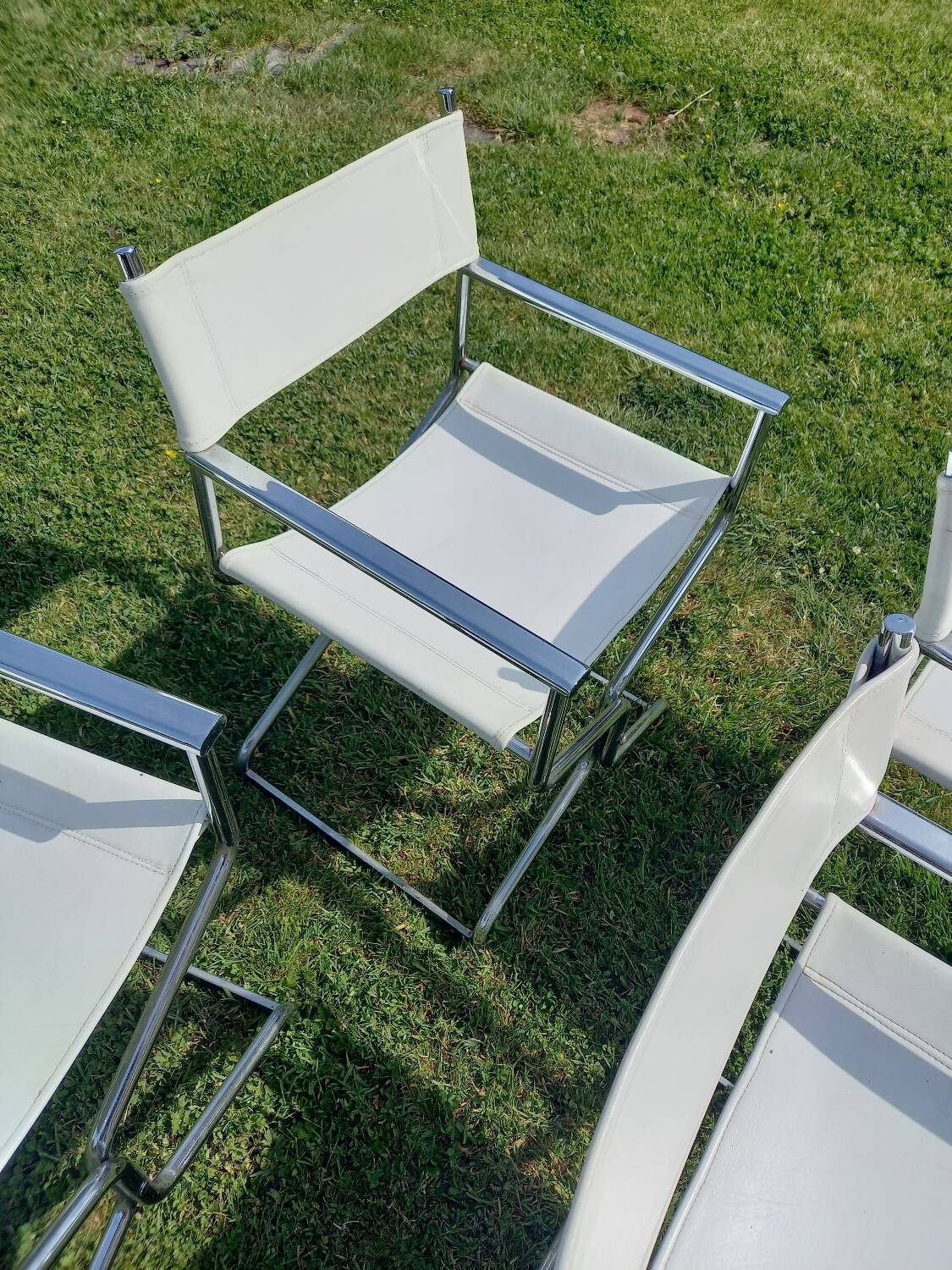 4 vintage charm leather director's armchairs