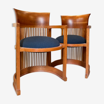 Pair of armchairs by Frank Lloyd Wright, Cassina edition