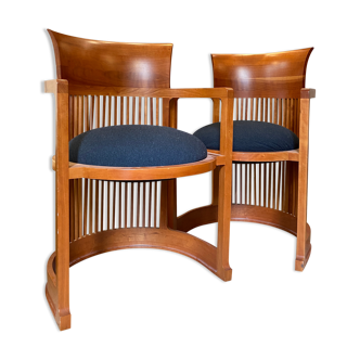 Pair of armchairs by Frank Lloyd Wright, Cassina edition