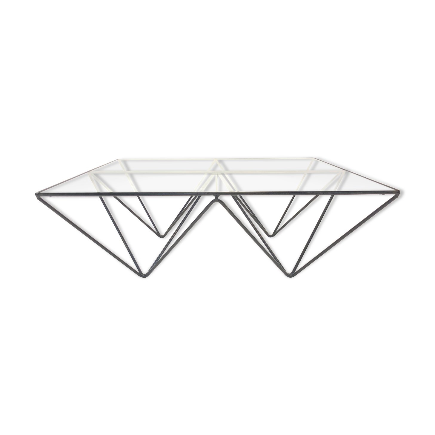 Vintage coffee table in 60s/70s steel wire design