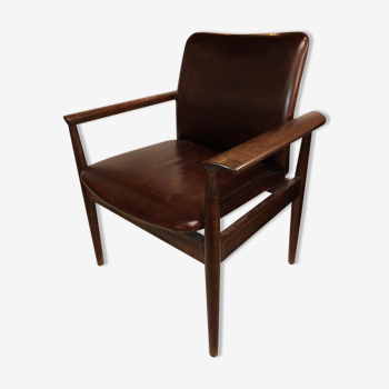 Finn Juhl's "Diplomat" armchair from the 1960s in solid rosewood and leather
