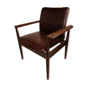 Finn Juhl's "Diplomat" armchair from the 1960s in solid rosewood and leather