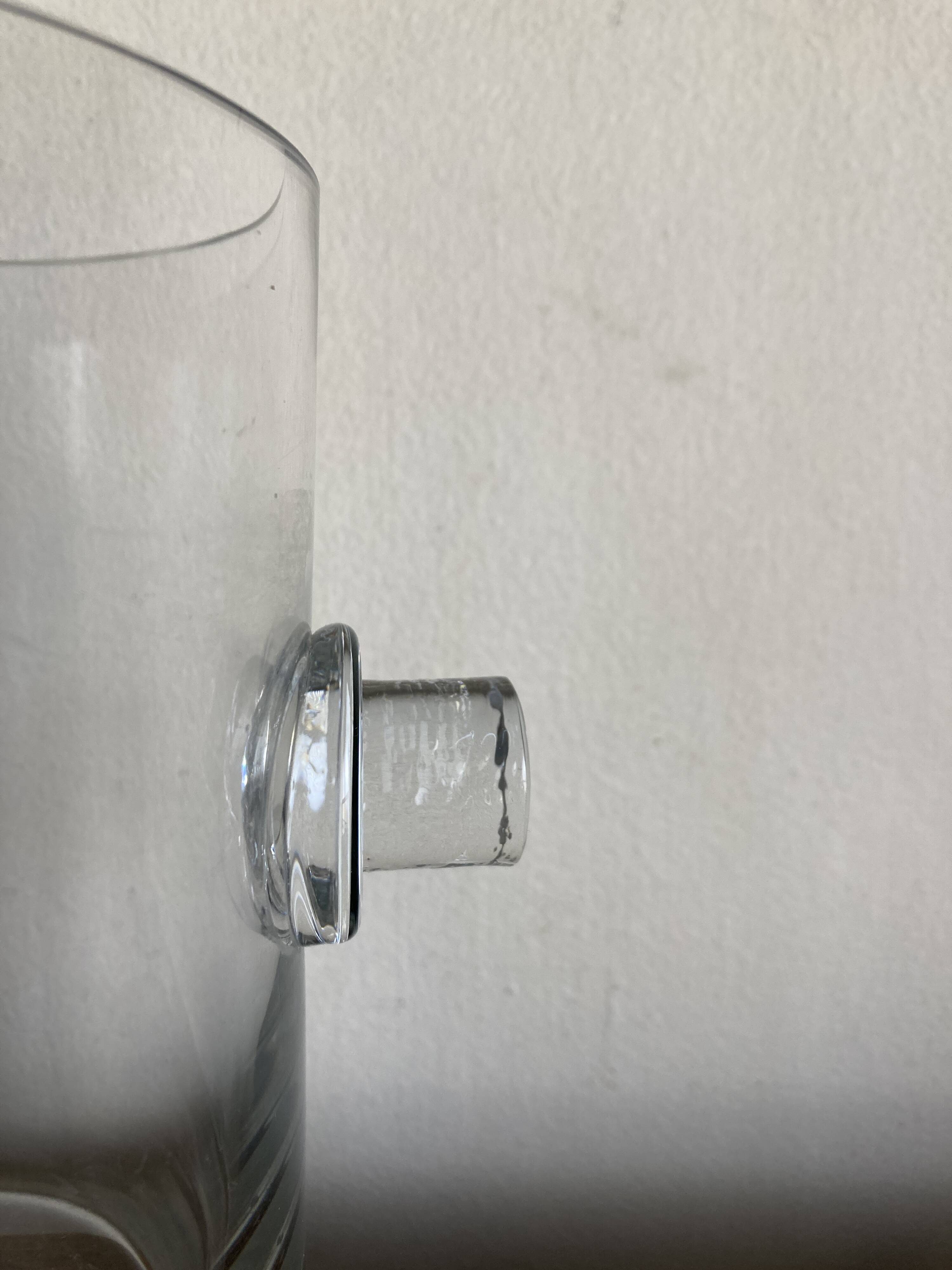 Modernist crystal vase ringing 1970