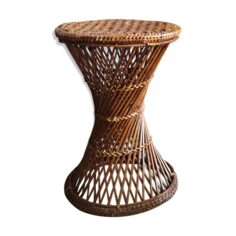 Diabolo model vintage rattan stool