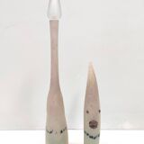 Handmade Scavo Glass Bottle / Vase by Luigi Mellara, Italy