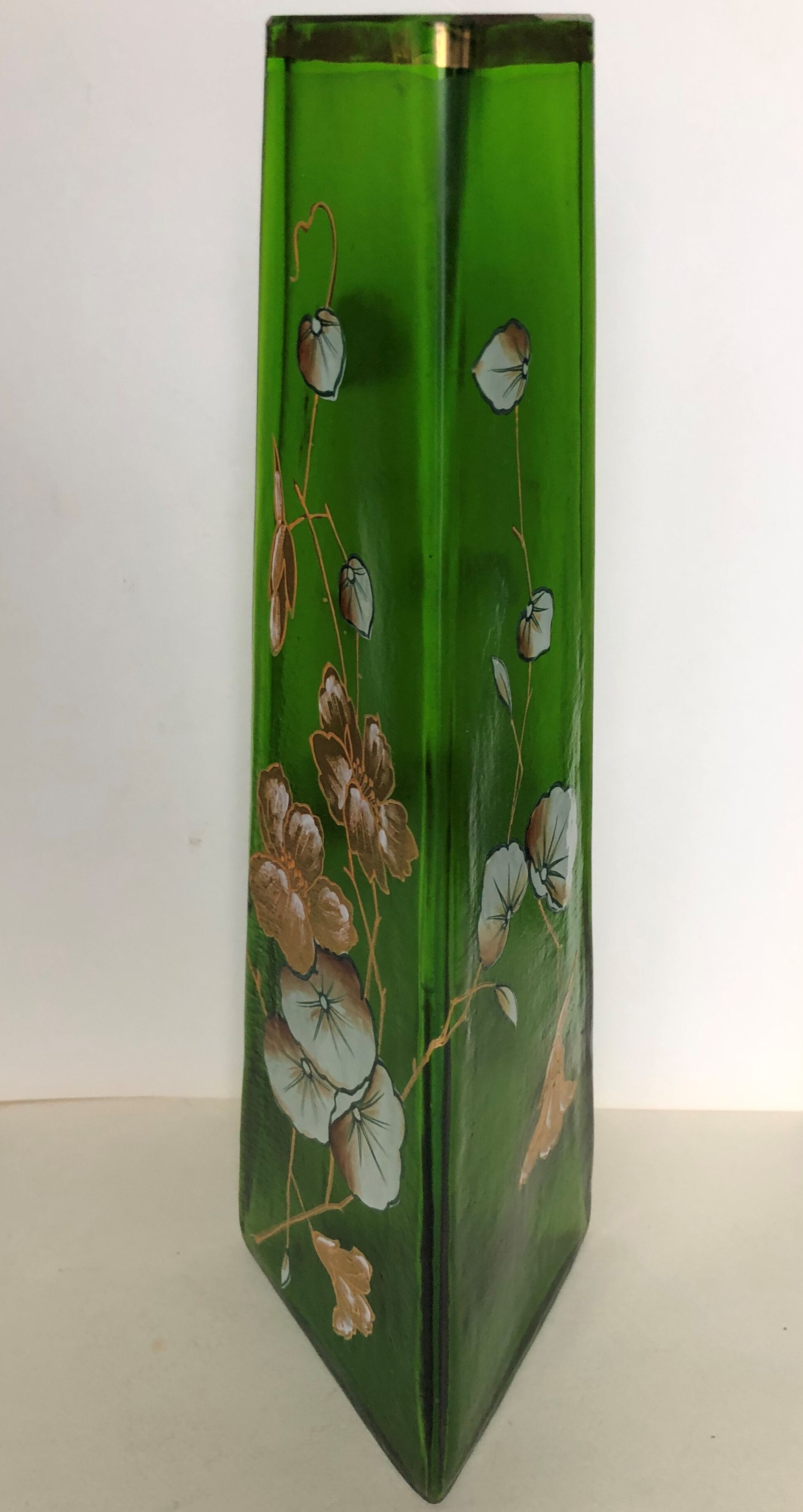 Large enamelled glass vase