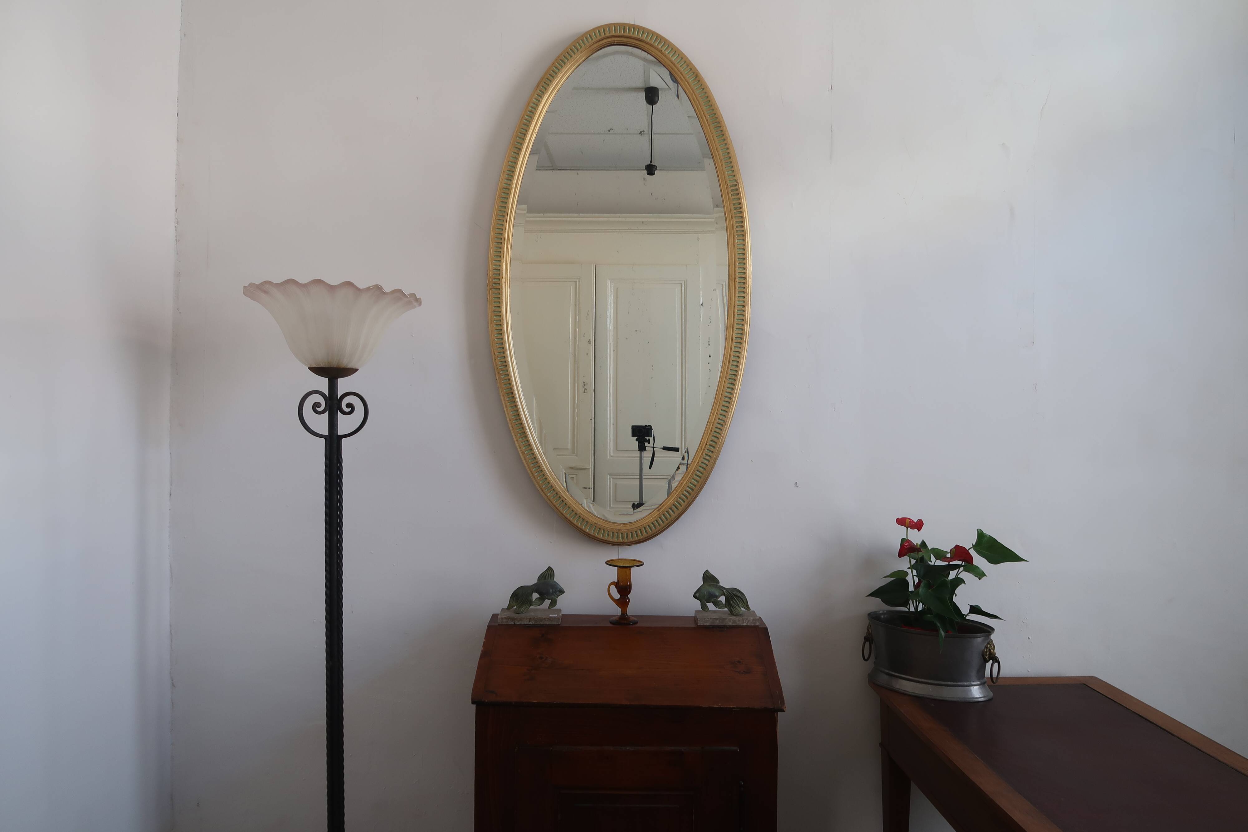 Empire style oval mirror