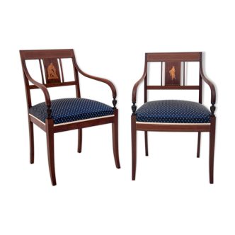 Mahogany classic blue chairs after renovation