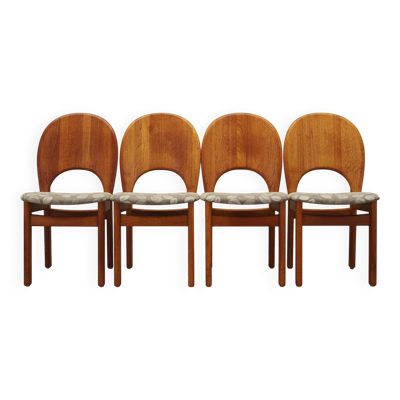 Ensemble de quatre chaises en teck, design danois, années 1960, designer : Niels Koefoed, homme.