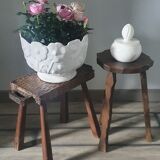 Ensemble de deux tabourets en bois