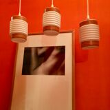 Suite of three hanging 1960, vintage opaline Scandinavian spirit