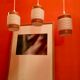 Suite of three hanging 1960, vintage opaline Scandinavian spirit