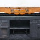 Établi vintage portugais charpentier bois et noir des années 1950