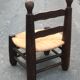 Low chair oak and straw vintage 1950