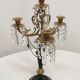 Candélabre d’onyx noir bronze et cristaux France années 1940.