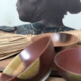 Trio ceramic style bowls brown earth