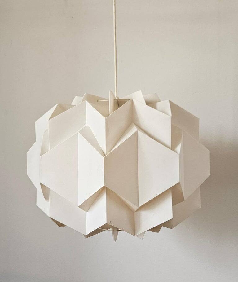 Rare large pendant from the mid-century, Le Klint style, Denmark, 1970
