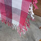 Old checkered tablecloth
