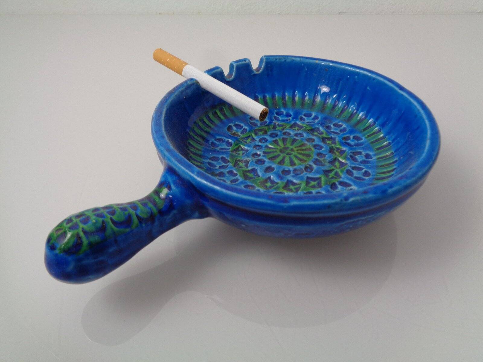 Vintage Italian 9814/13 Ceramic Ashtray by Aldo Londi for Bitossi, 1960s