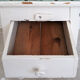 Wooden waxer's stool with drawer