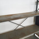 Large industrial metal and wooden wall unit, Attrb Gispen, The Netherlands 1950's